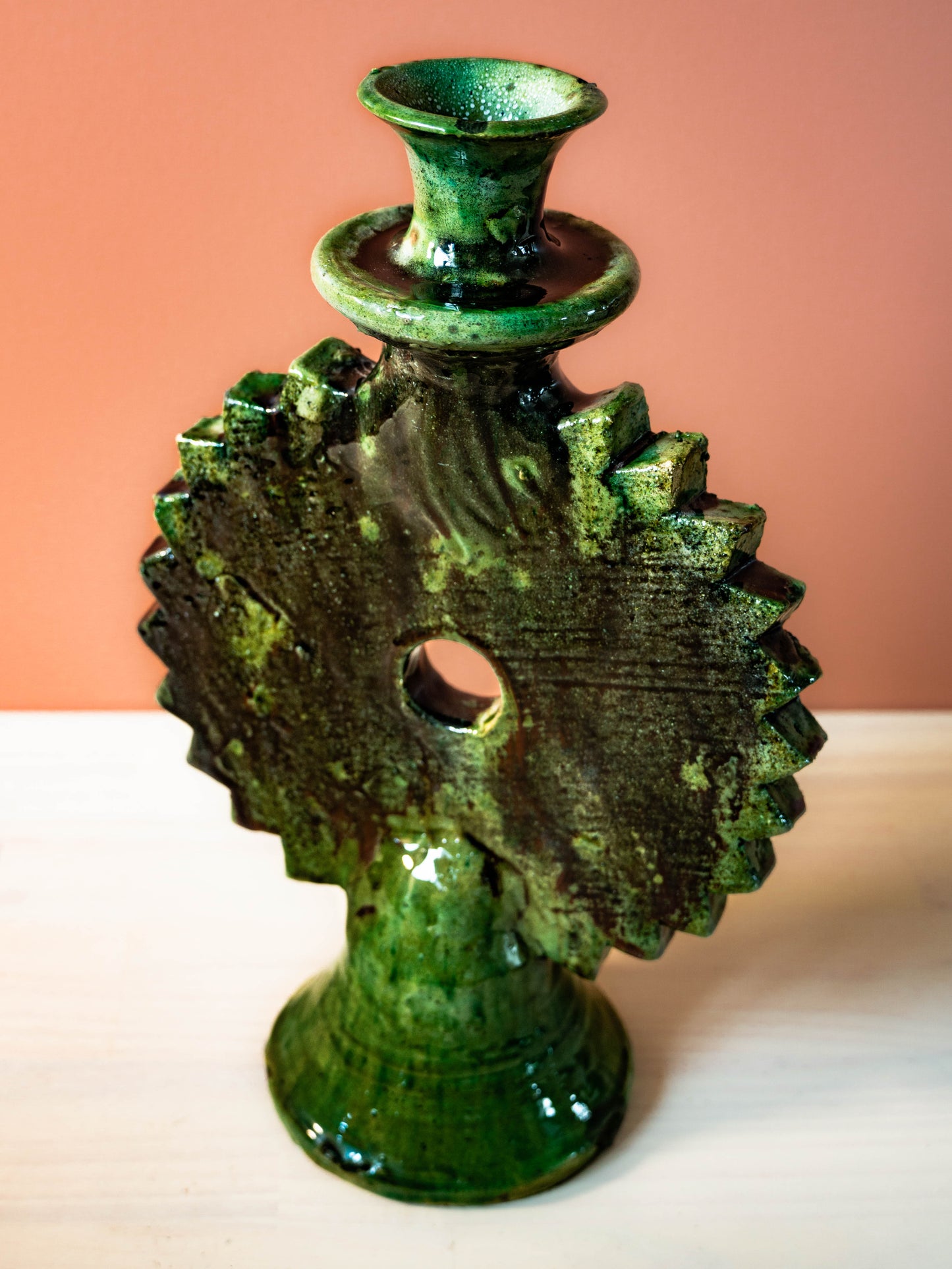 Bougeoir SHAMSI en forme de Soleil - Poterie de Tamegroute
