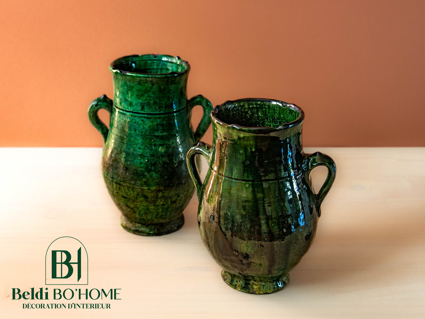 Vase ZWIRA avec double anses - Poterie de Tamegroute