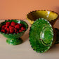 Coupe à fruits MCHATIYA aux rebords dentelés - Poterie de Tamegroute - BELDI BOHOME