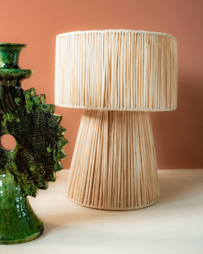 Lampe à poser en Raphia - NOURIA - BELDI BOHOME
